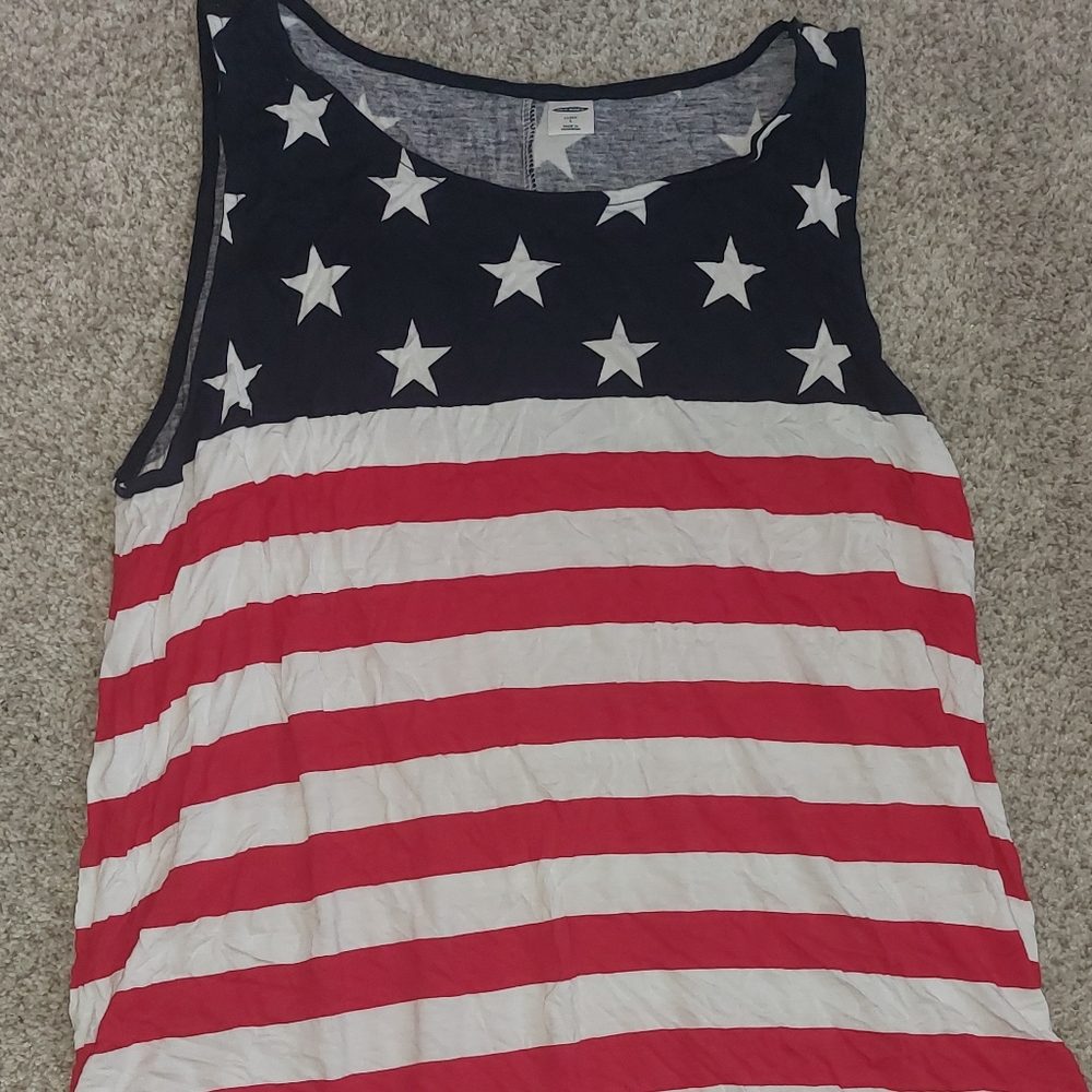 Red, white and blue luxe top